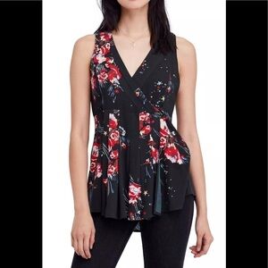 FREE‎ People Black Floral Tunic Sz S,M,L $98